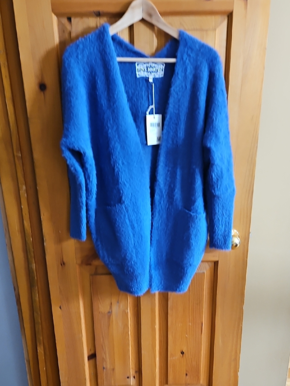 Pink Martini Royal Blue Fuzzy Open Cardigan